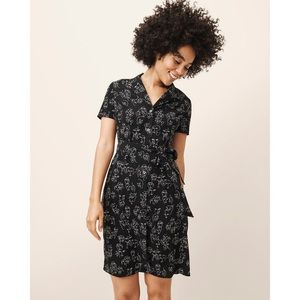 Shirt dress, abstract faces print dress